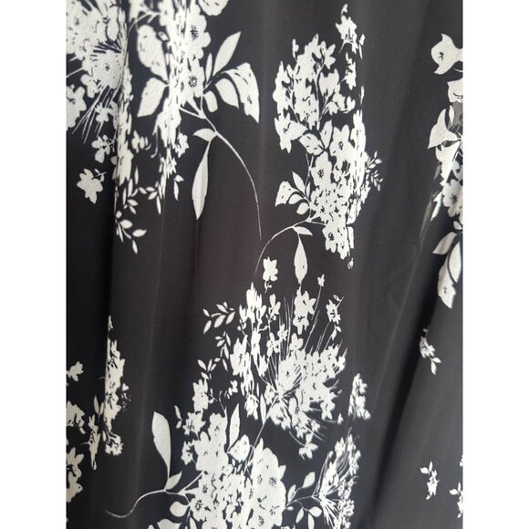 VTG Black and White Floral Sleeveless Fairy Hem Dress Whimsy Y2K - Picture 6 of 7